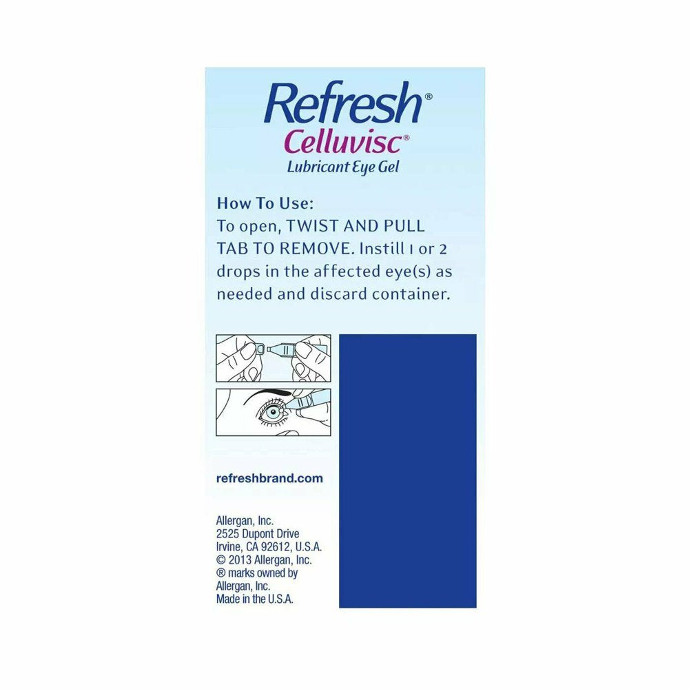 "Refresh Celluvisc Eye Soothing Formula Long Lasting Relief, 30Ct, 2-Pack"