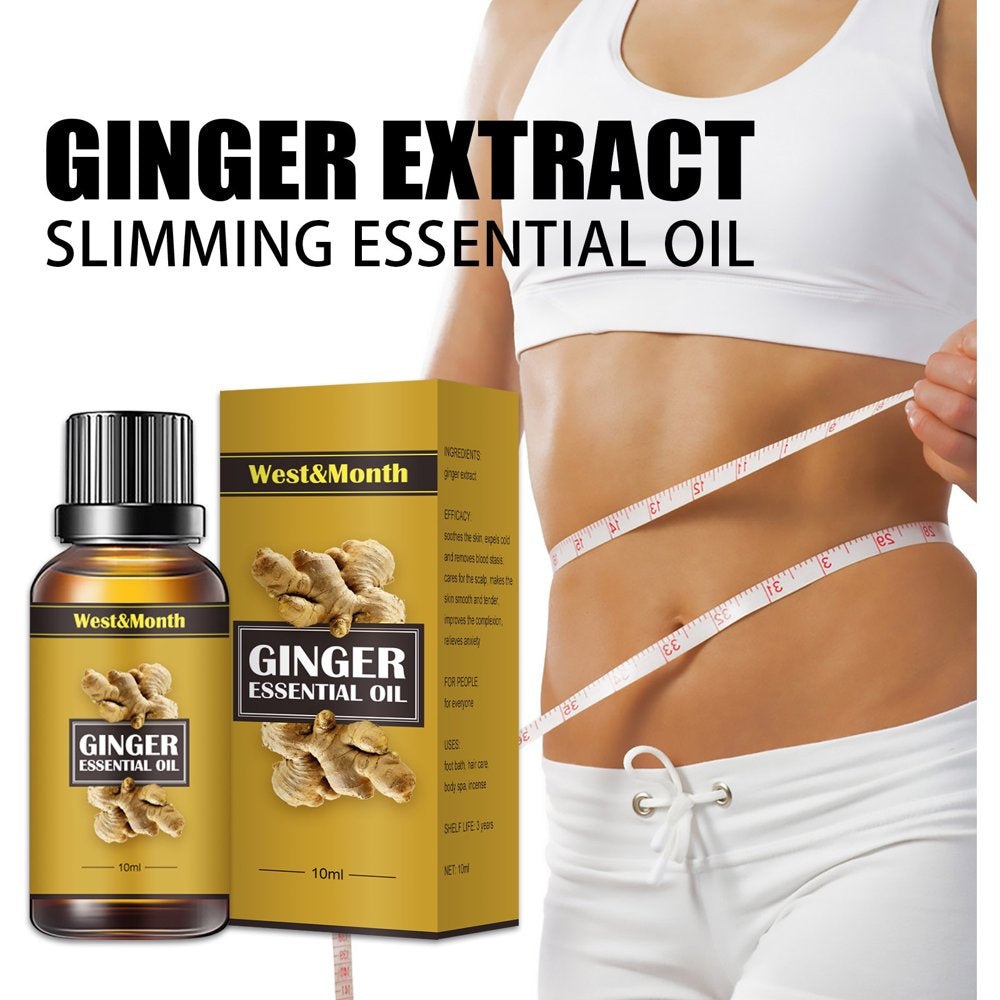 Yifudd Essential Oils, Slimming Ginger Oil Belly Ginger Oil Ginger Oil Belly Button Slimming Stomach Massage Oil Anti-Cellulite Massage Oil Ginger Massage Oil 10Ml