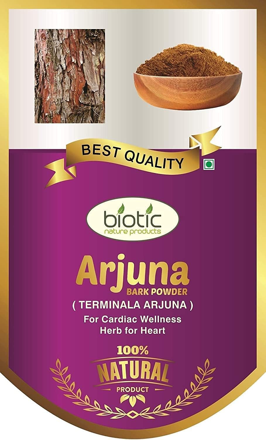 TARIN Biotic Natural Arjuna Bark Powder (Terminalia Arjuna) Arjuna Powder - 100 G.