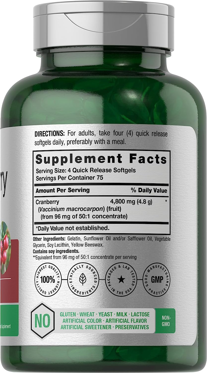Cranberry Supplement | 4800Mg | 300 Softgels | by Horbaach