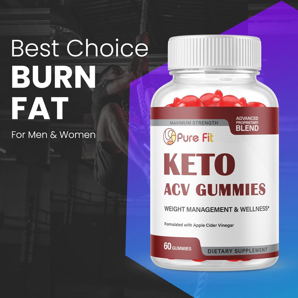 (1 Pack) Pure Fit Keto ACV Gummies - Supplement for Weight Loss - Energy & Focus Boosting Dietary Supplements for Weight Management & Metabolism - Fat Burn - 60 Gummies