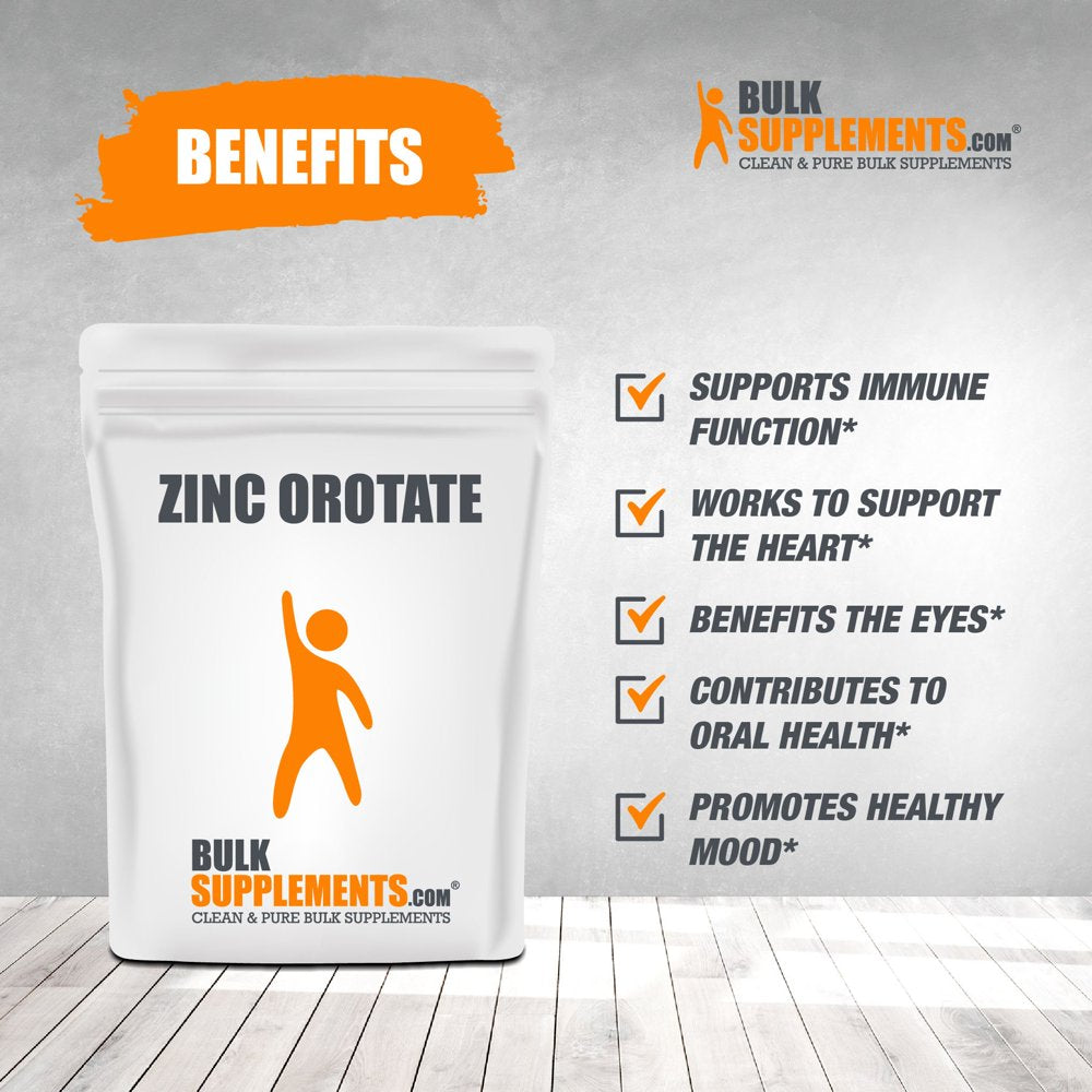 Bulksupplements.Com Zinc Orotate Powder - Pure Zinc - Zinc 15 Mg - Vegan Zinc Supplements - Zinc Immune Support - Elemental Zinc (5 Kilograms)