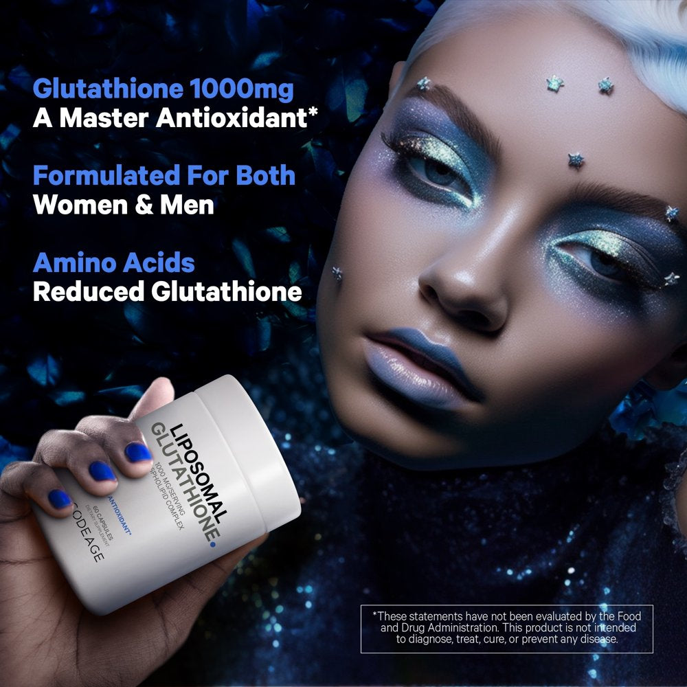 Codeage Liposomal Glutathione 1000 Mg, Glutaone™ L-Glutathione Reduced & Phospholipid Complex, 60 Ct