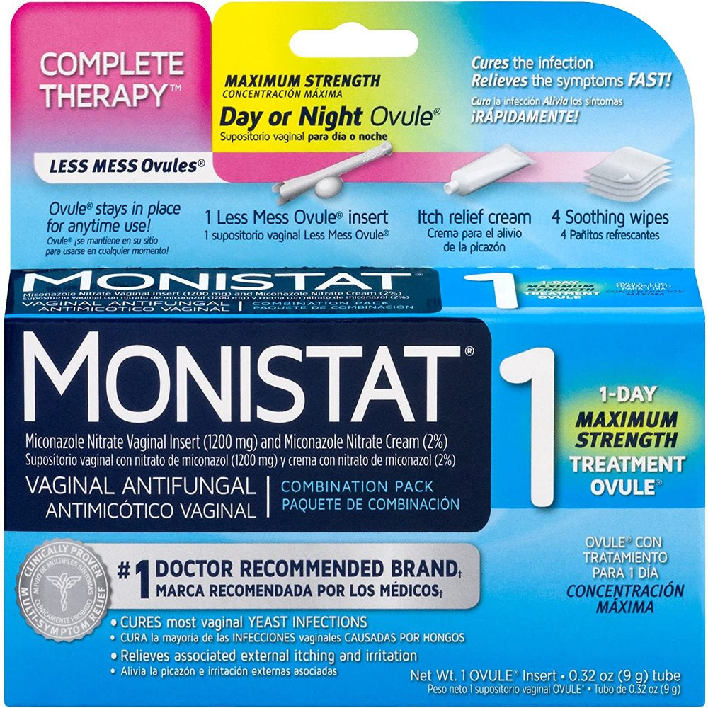 Monistat 1 Vaginal Antifungal Day or Night 1-Day Treatment Combination