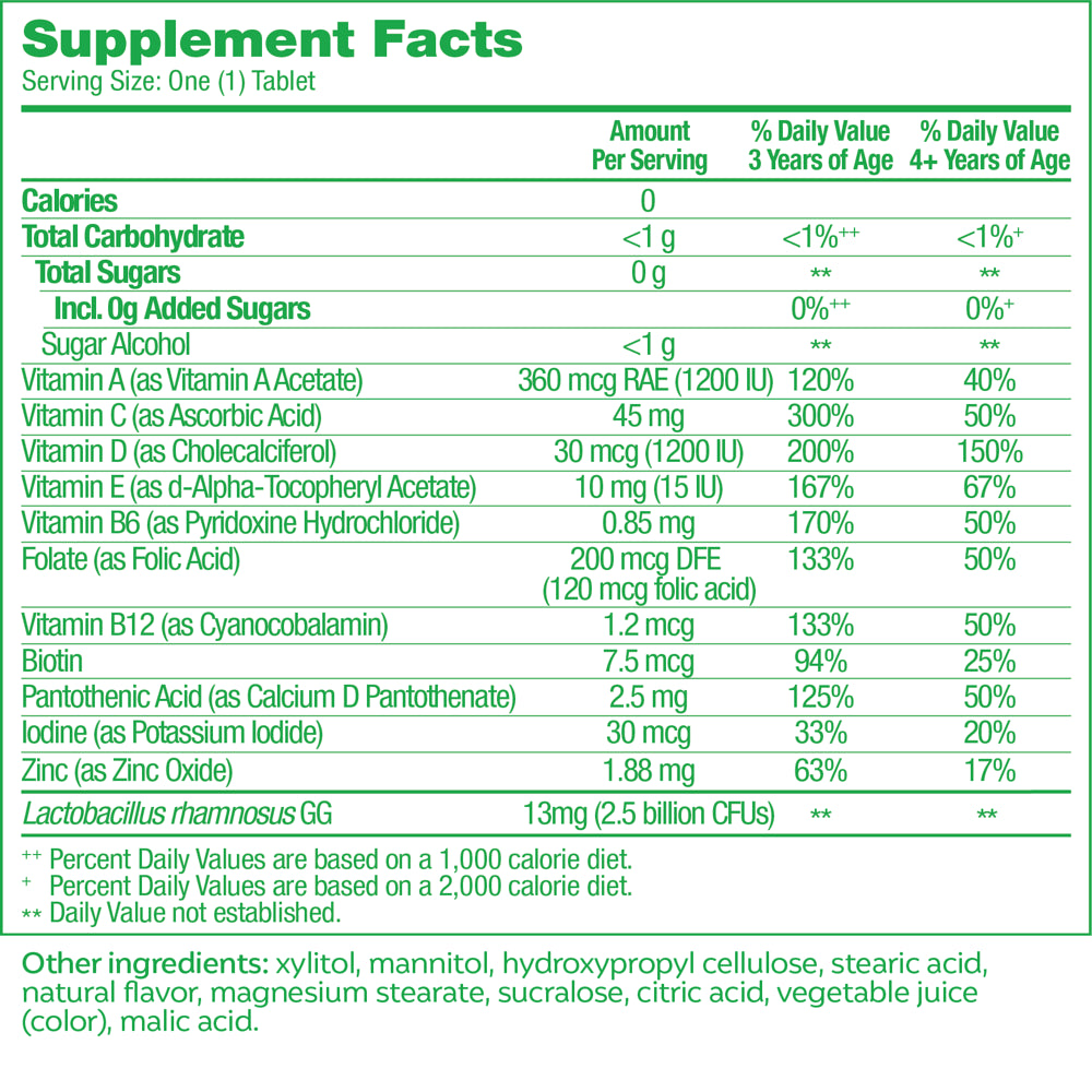 Culturelle Kids Multivitamin + Probiotic for Kids 3+, Promotes Digestive + Oral Health and Immune Support, 50 Count