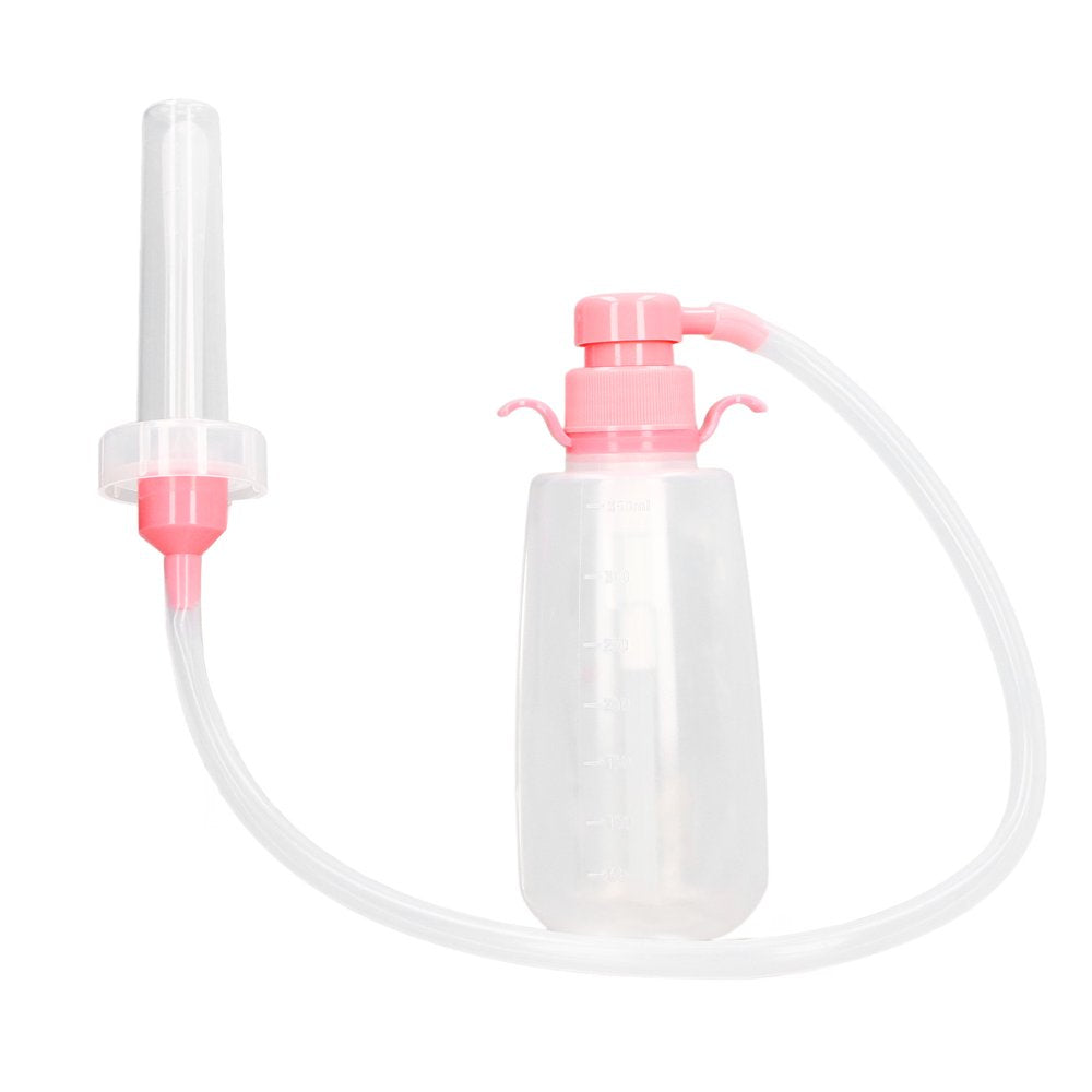 Vaginal Syringe Cleaner, Reusable Pink Vaginal Cleansing Douche Top Pressing for Puerpera Period