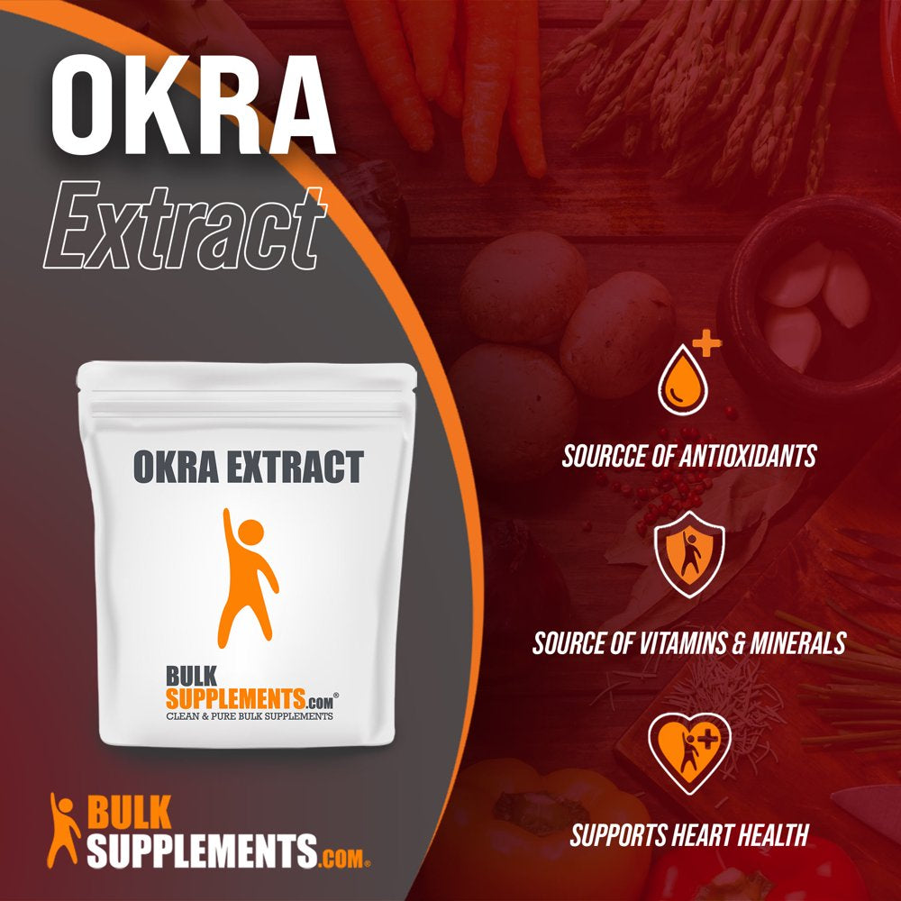 Bulksupplements.Com Okra Extract Powder, 500Mg - Herbal Fiber Supplement (1KG - 2000 Servings)