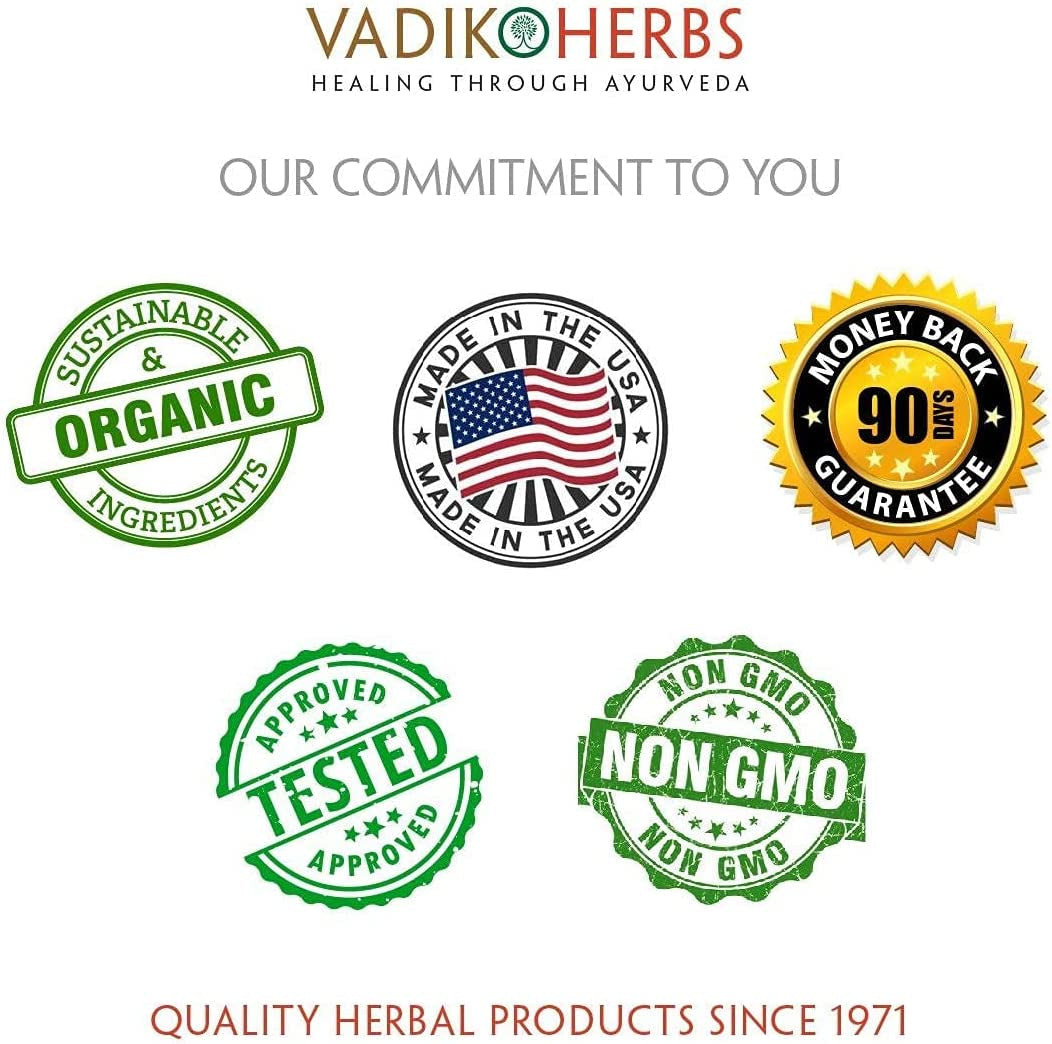 Vadik Herbs Certified Organic Haritaki (Terminalia Chebula) | Made in USA | Wildcrafted and Safety Tested (100 Vegicaps)