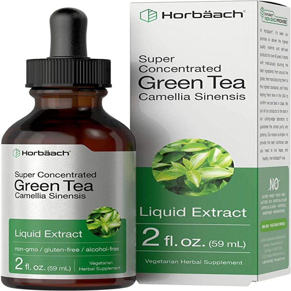 Green Tea Liquid Extract | 2 Fl Oz | Vegetarian & Alcohol Free | by Horbaach