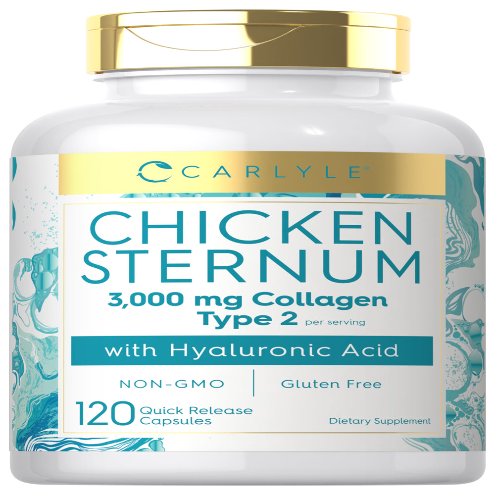 Chicken Sternum Cartilage Collagen | Type II 3000Mg | 120 Capsules | by Carlyle