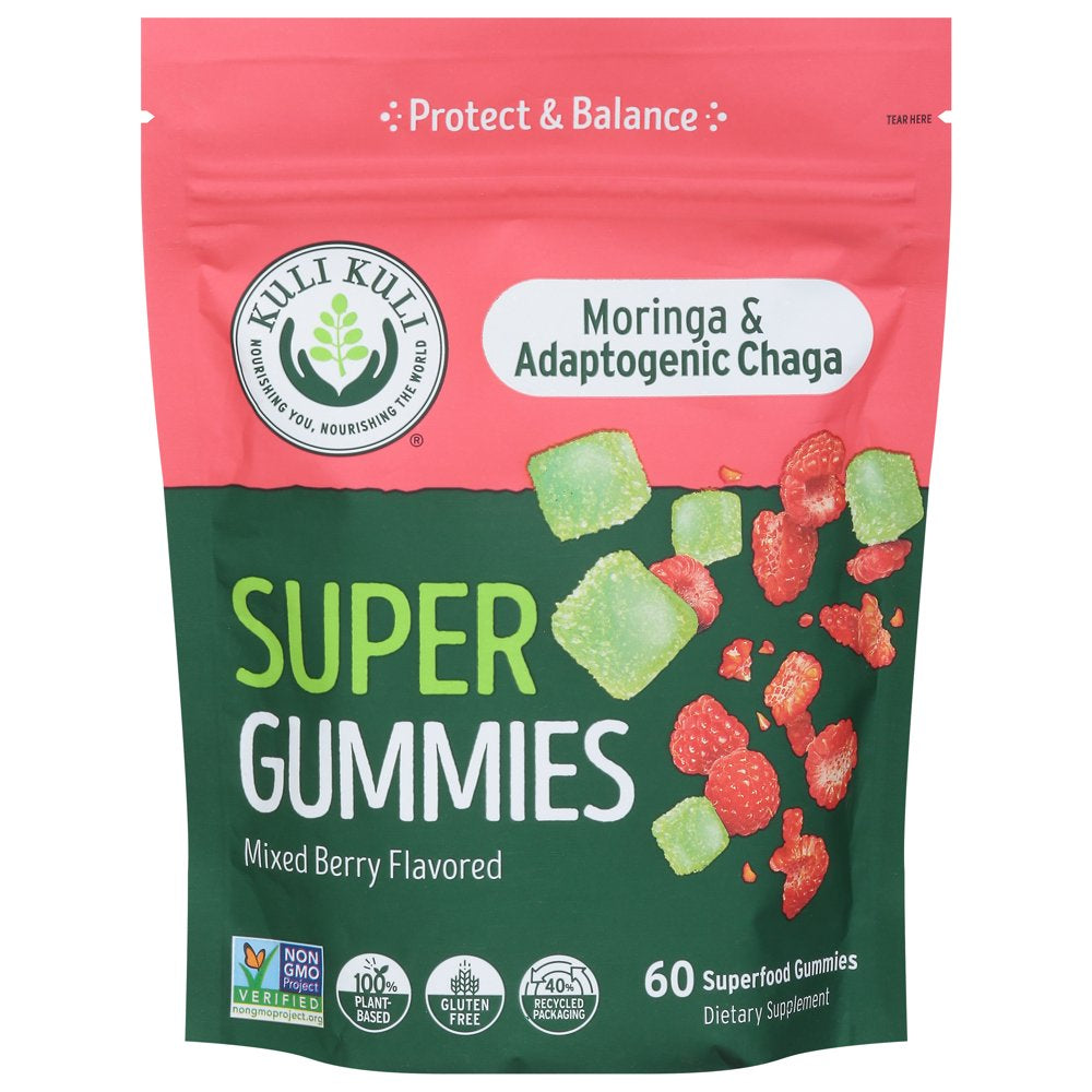 Kuli Kuli - Super Gummies Moringa & Adaptogenic Chaga Berry - 60 Gummies