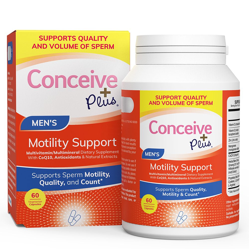 Conceive plus Male Fertility Supplement for Semen Volumizer, Sperm Count Booster - Zinc, Ginseng, Ashwagandha, Q10, Antioxidants - Motility Boost for Men - 60 Vegetarian Soft Capsules