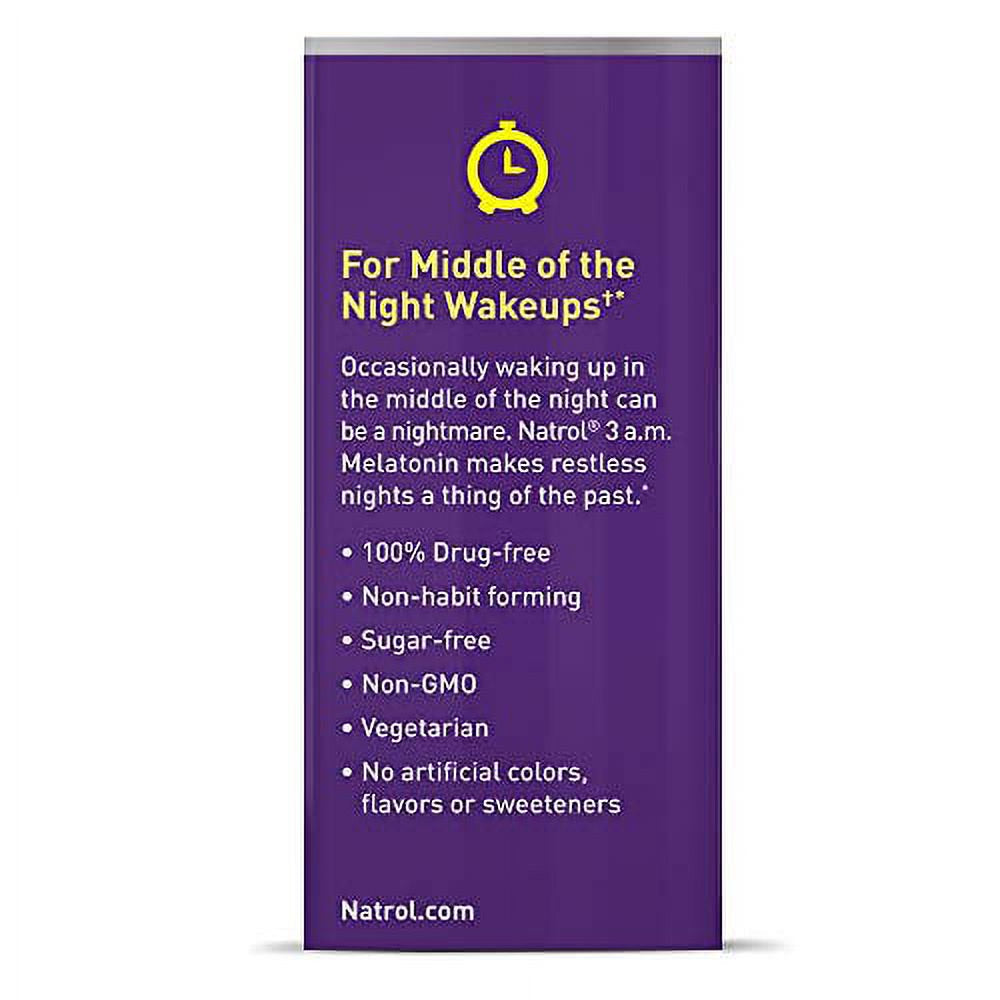 Natrol, 3 A.M. Melatonin Sleep Aid Strengthens Immune System 100 Drugfree and Natural Lavender Vanilla Flavor Fast Dissolve Tablets, 60 Count