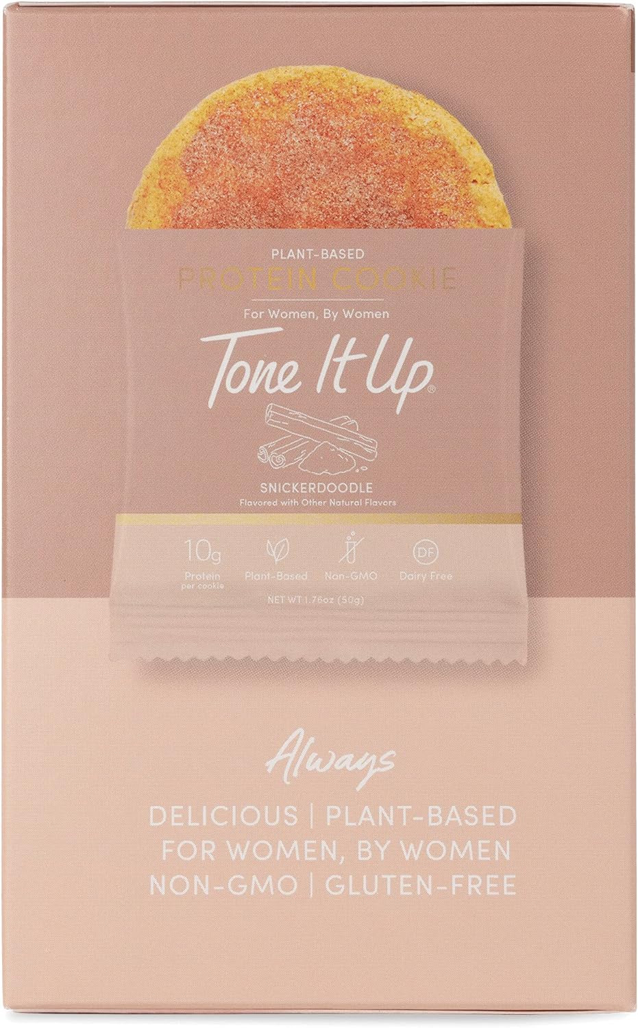 Tone It up Protein Cookies - Plant Based Pea Protein, Non-Gmo, Gluten-Free, Dairy Free Nutrition I 10G of Protein (4 Count) – Snickerdoodle