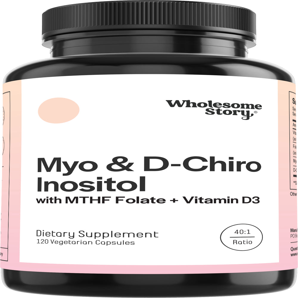 Wholesome Story Myo-Inositol & D-Chiro Inositol Capsules| Hormone Balance & Fertility Support | 120 Ct