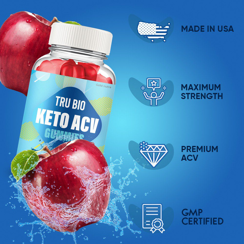 Tru Bio Keto ACV Gummies, Maximum Strength Gummies, Powerful Formula with ACV, Vitamin B12, Pomegranate and Beet Root (2 Pack)