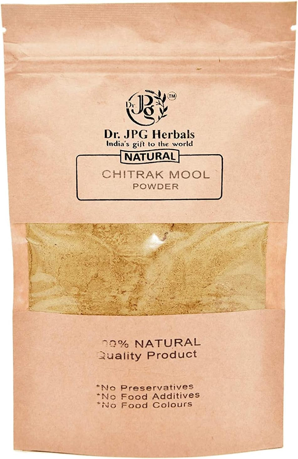 A.K. Dr. JPG Natural Chitrak Mool Powder (Plumbago Zeylanica) (200G) | ISO Certified | FSSAI Certified |100G X 2Pc=200G.