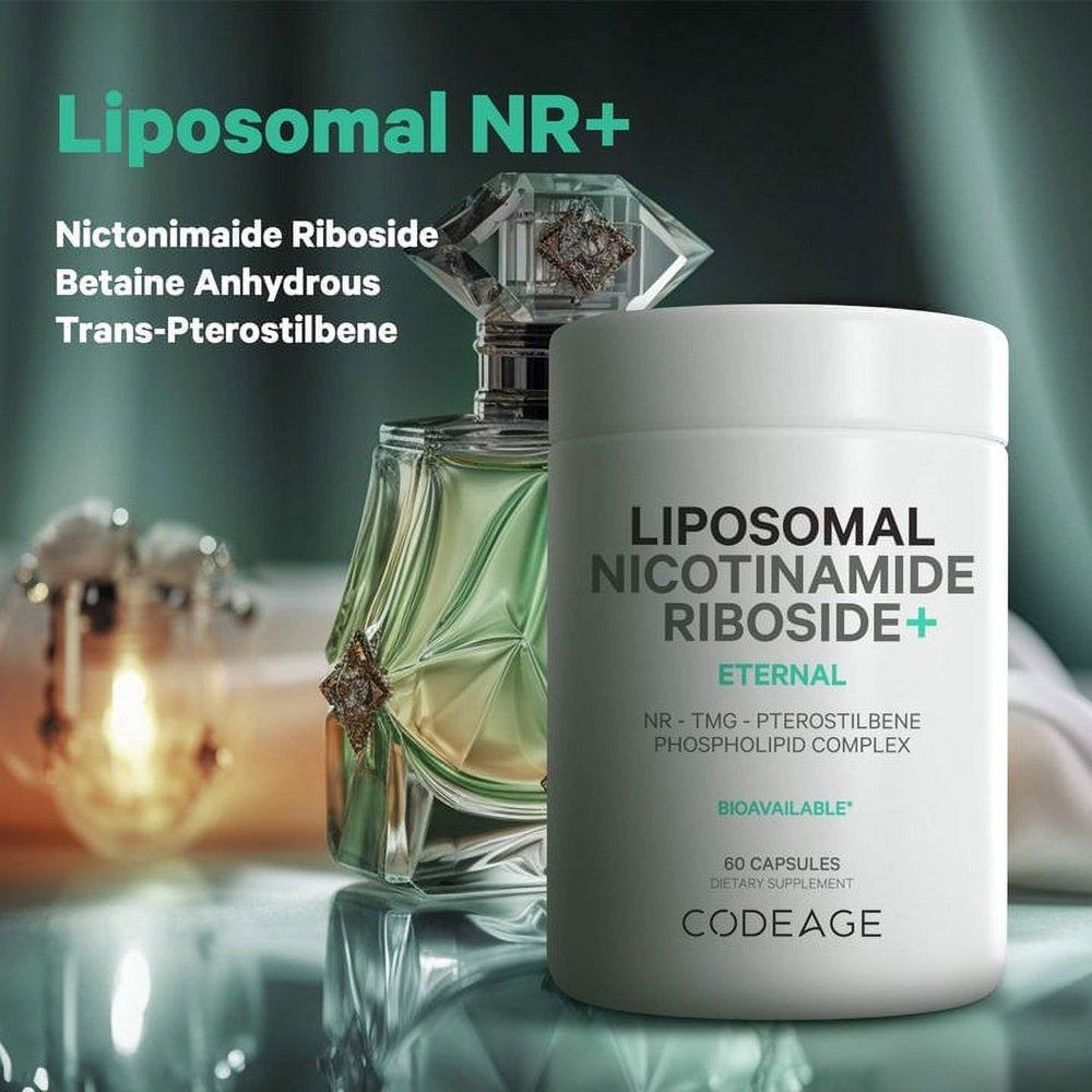 Codeage Liposomal Nicotinamide Riboside Supplement 500Mg NR+, Betaine Anhydrous Pterostilbene, 60 Ct
