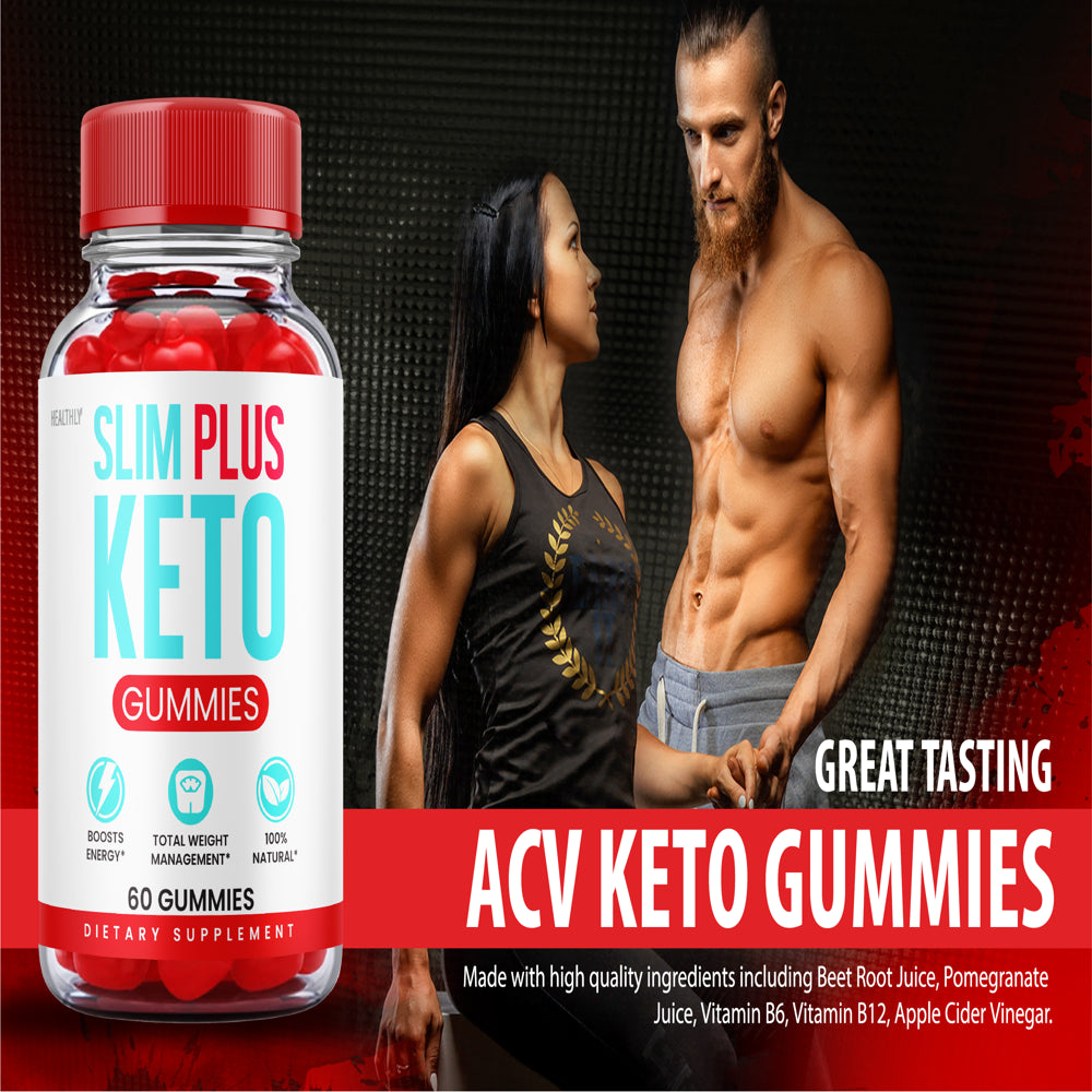 Slim plus Keto Gummies for Weight Loss ACV Apple Cider Vinegar 100% Natural (60 Gummies)