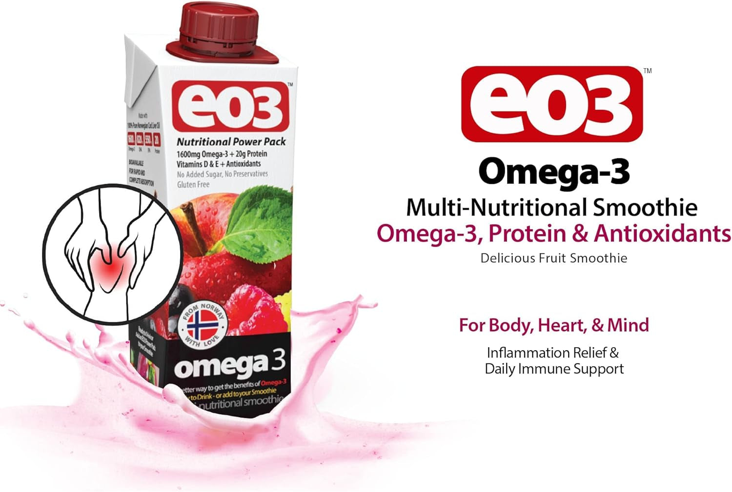 Omega-3 Multi-Nutritional Fruit Smoothie | 100% Cod Liver Oil | Whey Protein, Vitamins, Antioxidants| Gluten Free, No Added Sugar, No Preservatives | Ready-To-Drink | 6 Pack, 8.4 Fl Oz