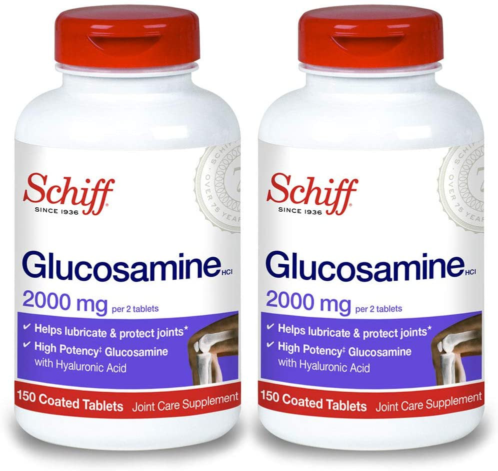 Schiff Glucosamine 2000Mg with Vitamin D3 and Hyaluronic Acid Joint Supplement, 150 Ct - (Pack of 2)