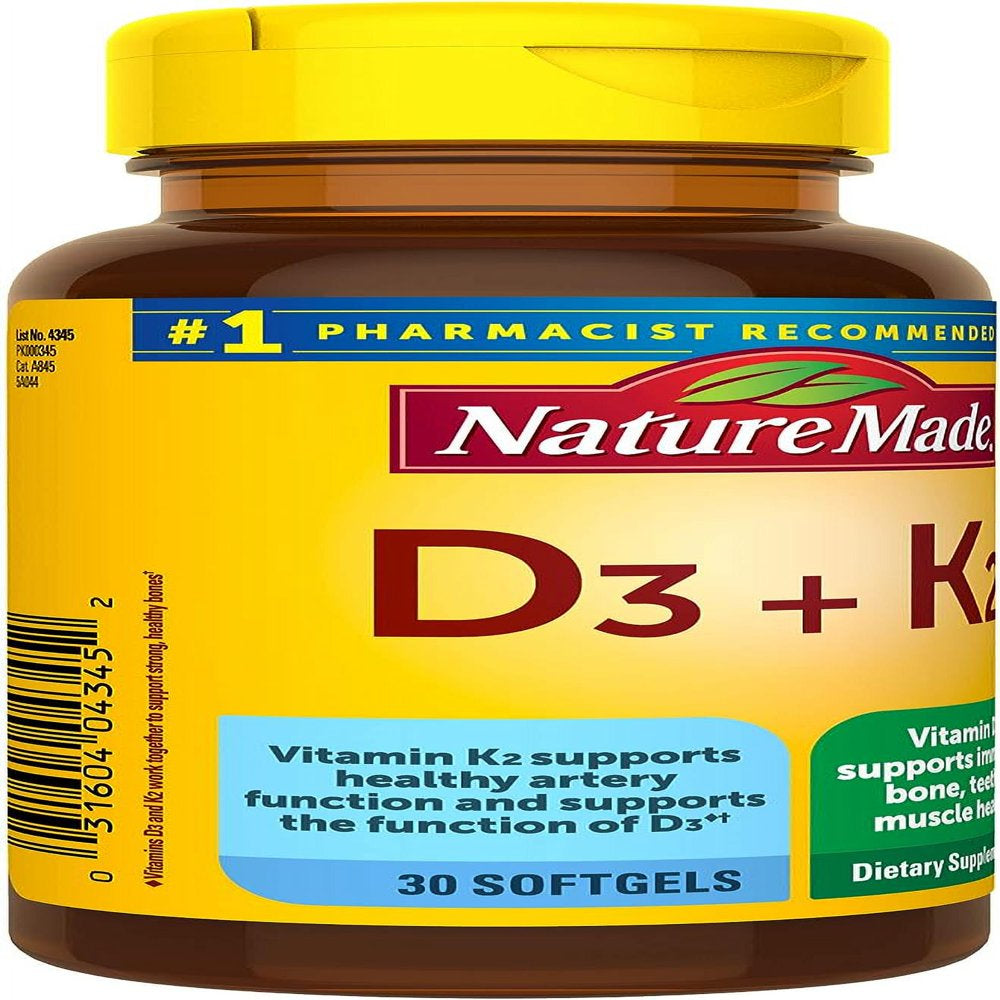 Nature Made Vitamin D3 + K2 30 Sgels