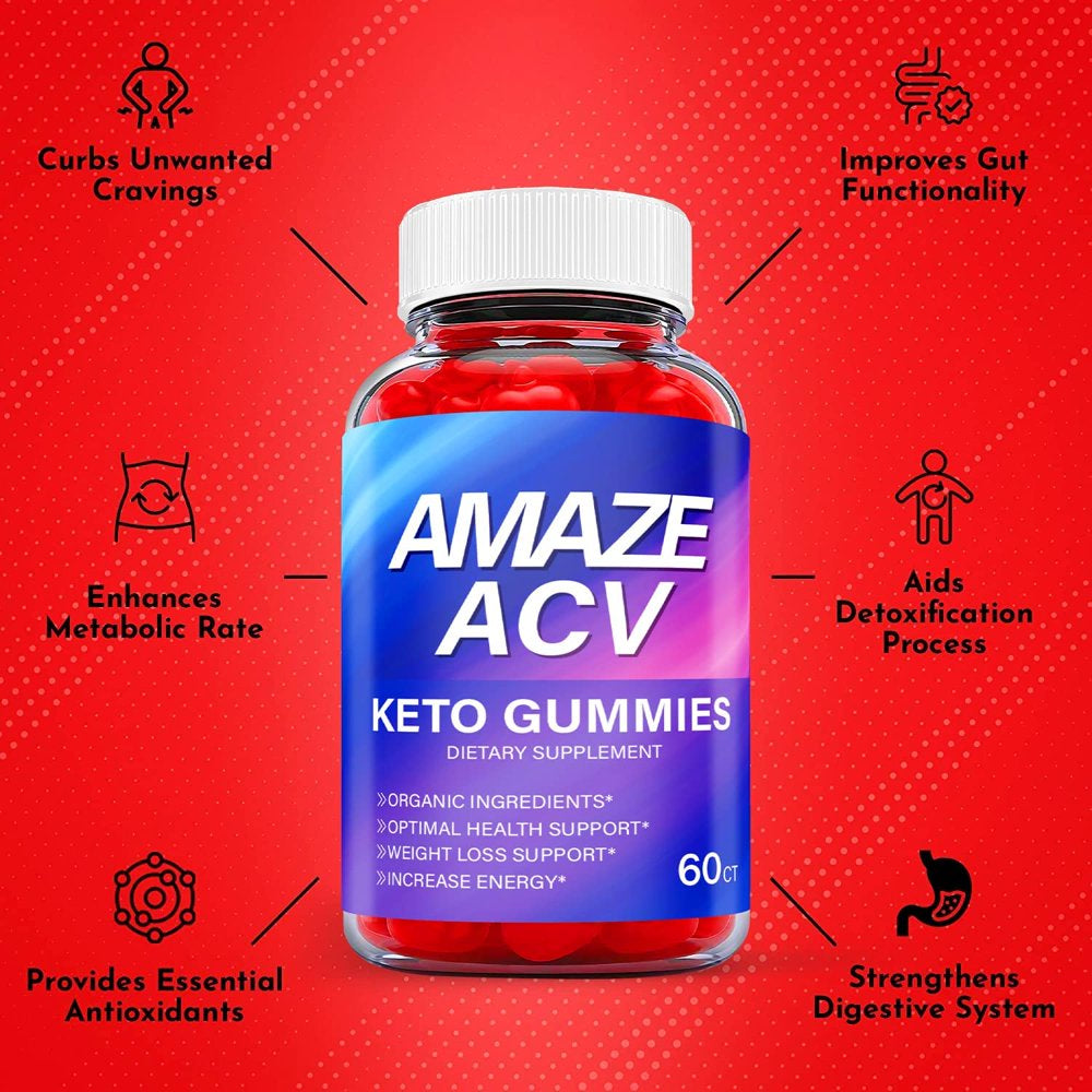 (3 Pack) Amaze Keto ACV Gummies - Supplement for Weight Loss - Energy & Focus Boosting Dietary Supplements for Weight Management & Metabolism - Fat Burn - 180 Gummies