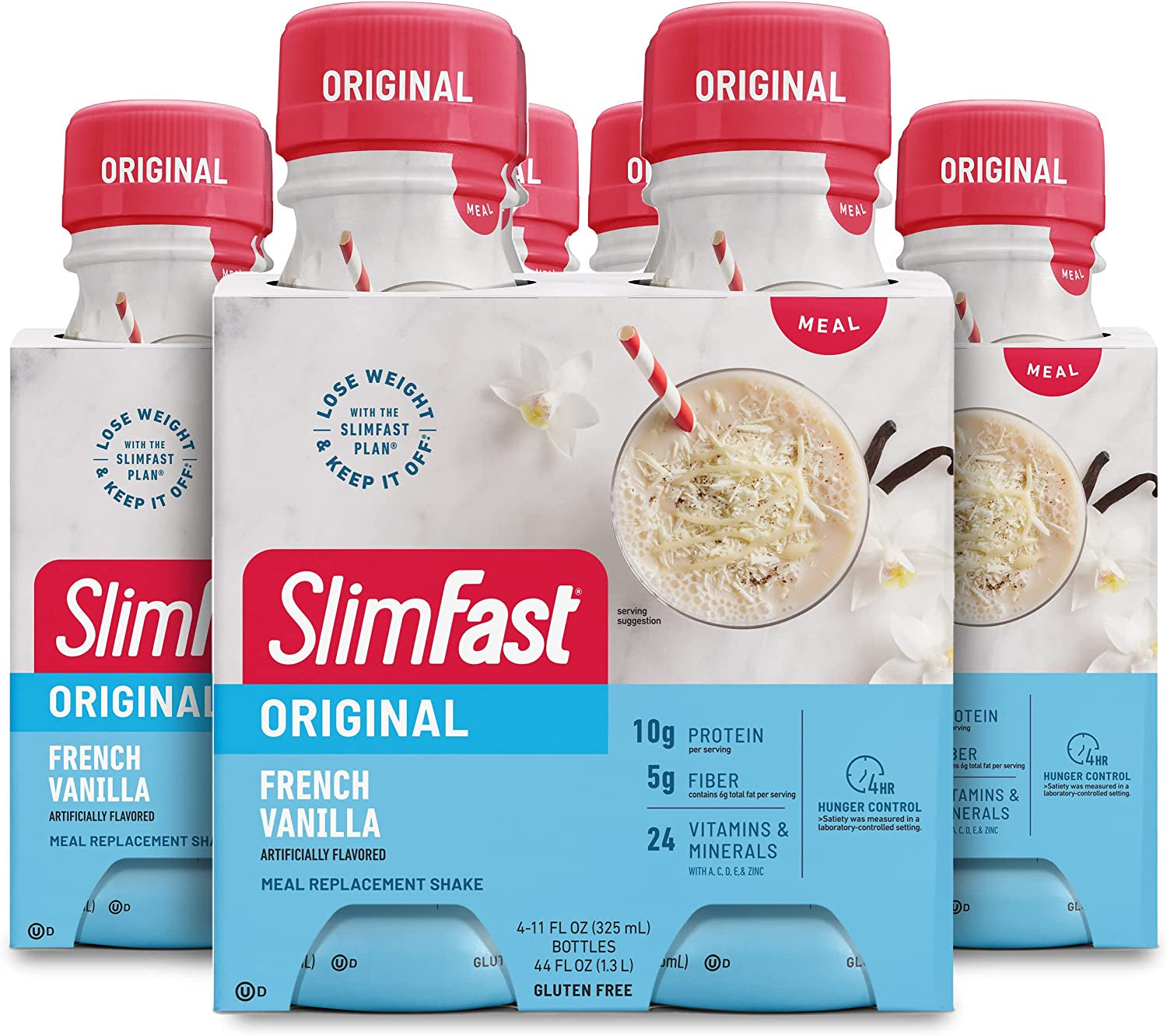 Slimfast Meal Replacement Shake, Original French Vanilla, 10G of Ready to Drink Protein, 11 Fl. Oz Bottle, 4 Count (Pack of 3) (Packaging May Vary)
