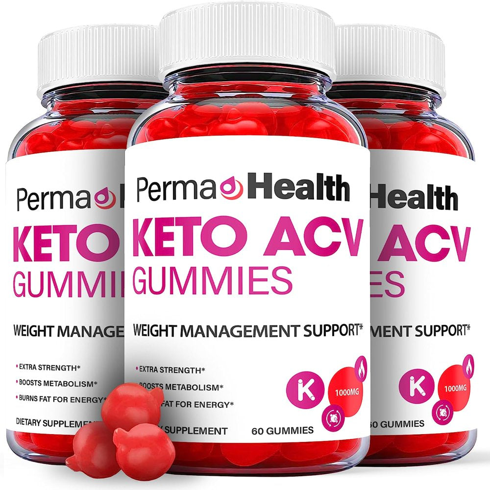 (3 Pack) Perma Health Keto ACV Gummies - Supplement for Weight Loss - Energy & Focus Boosting Dietary Supplements for Weight Management & Metabolism - Fat Burn - 180 Gummies