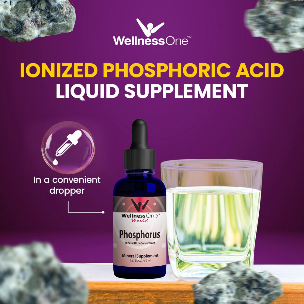 Wellnessone Phosphorus Mineral Drops - Liquid Ionic Mineral Supplement, 50 Ml (50 Servings)