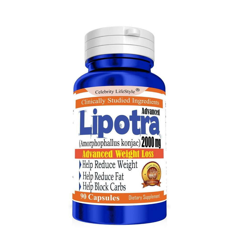 Lipotra Fat Burner Carb Blocker Weight Loss Supplement Diet Pill for Women & Men 90 Capsules