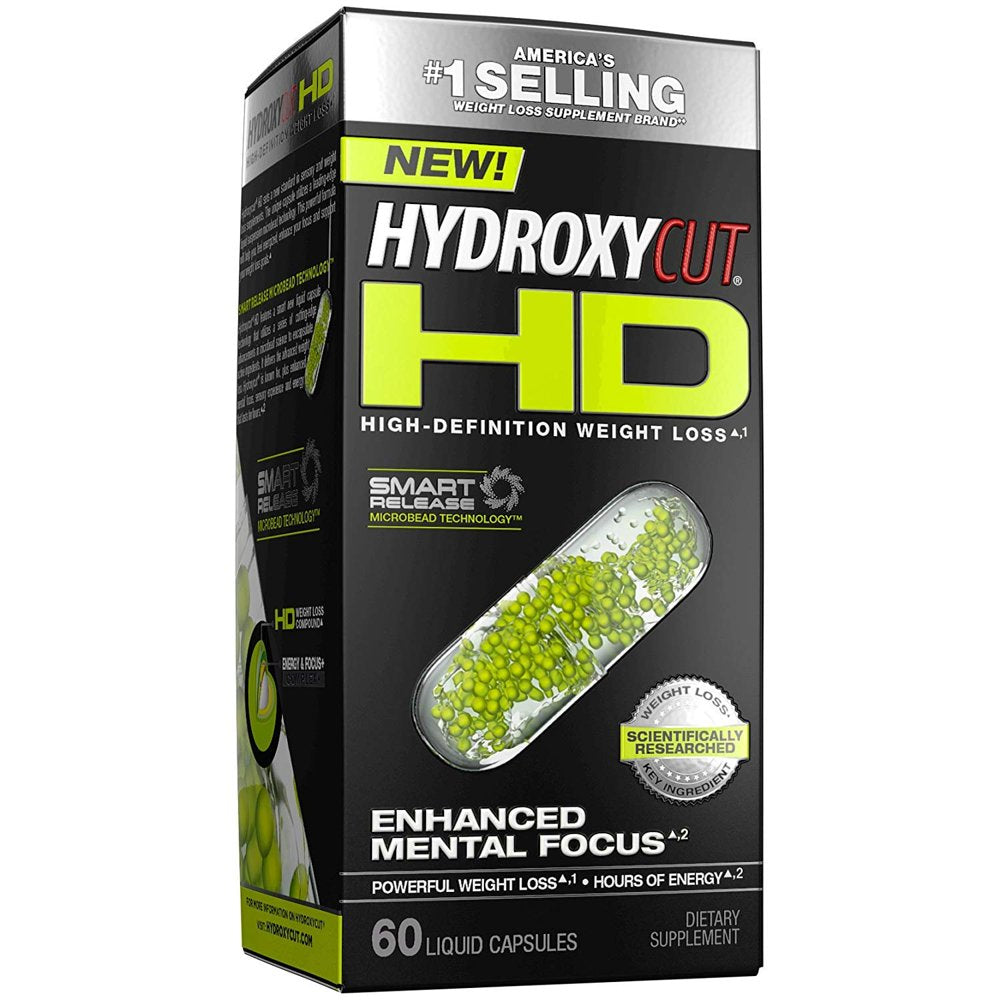 Hydroxycut HD Weight Loss Supplements, Delivers Hours of Energy, Enhanced Mental Focus & Metabolism Booster, 60 Pills