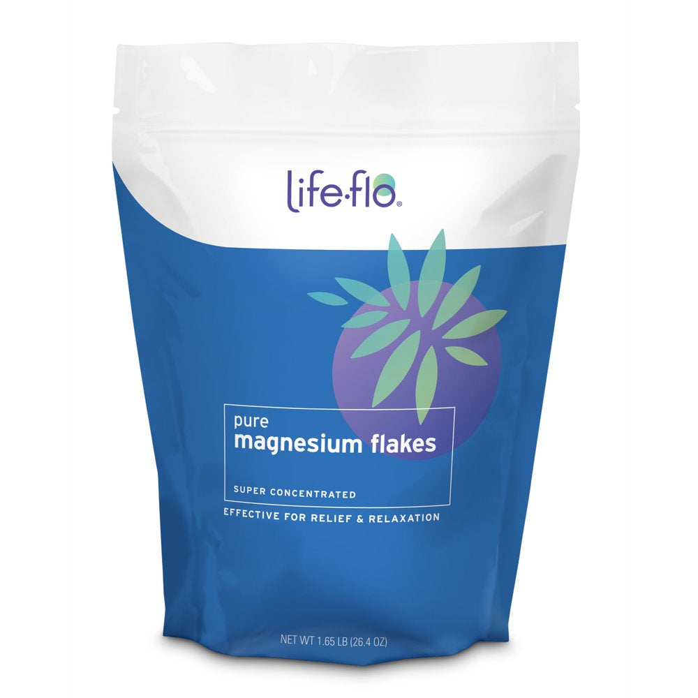 Life-Flo Pure Magnesium Flakes for Bath | Concentrated Magnesium Chloride Crystals, Relaxing & Rejuvenating Soak (1.65 Lbs)