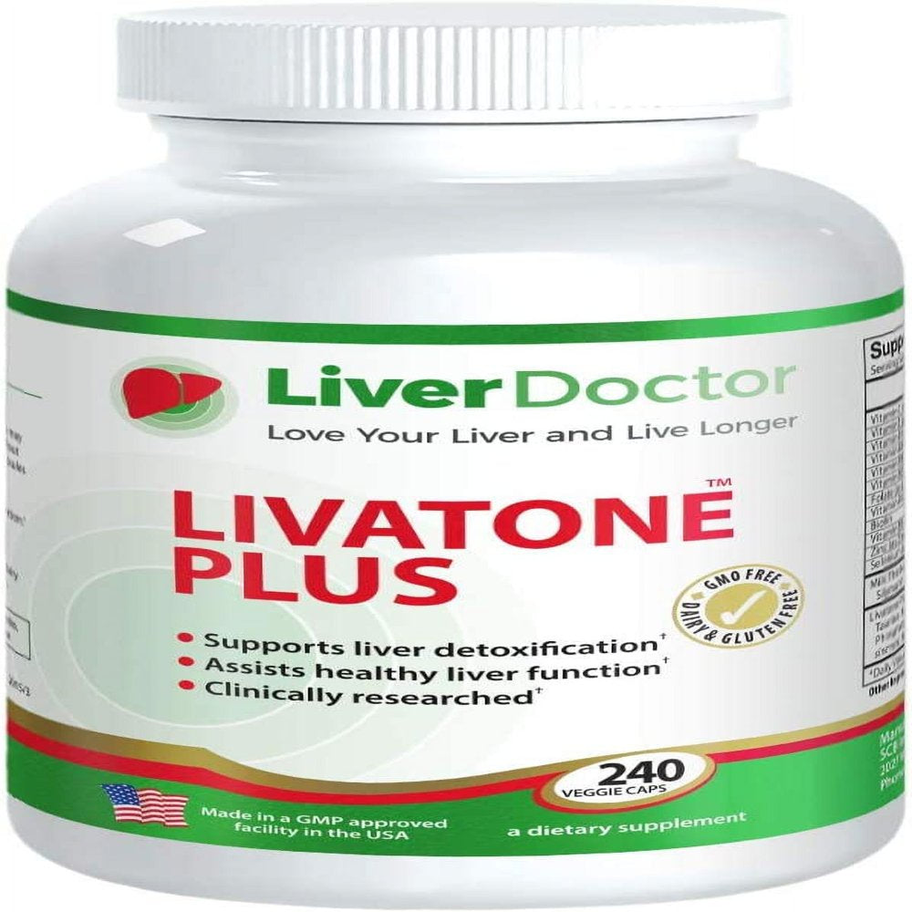 Livatone plus Liver Detox Capsules Liver Cleanse and Detox Pills with Milk Thistle and Antioxidants (240 Count)