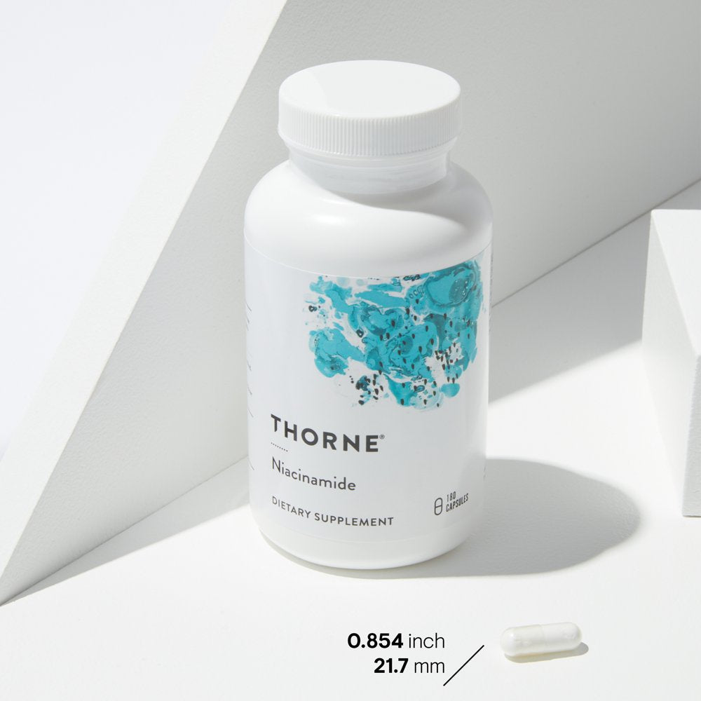 Thorne Niacinamide, 500Mg Niacin, Non-Flushing Form of Vitamin B3, Support Joint Health, Skin Health & Restful Sleep, Gluten-Free, 180 Capsules