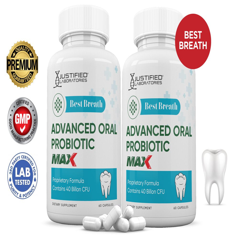 (2 Pack) Best Breath Max 40 Billion CFU Probiotic Oral Support 120 Capsules