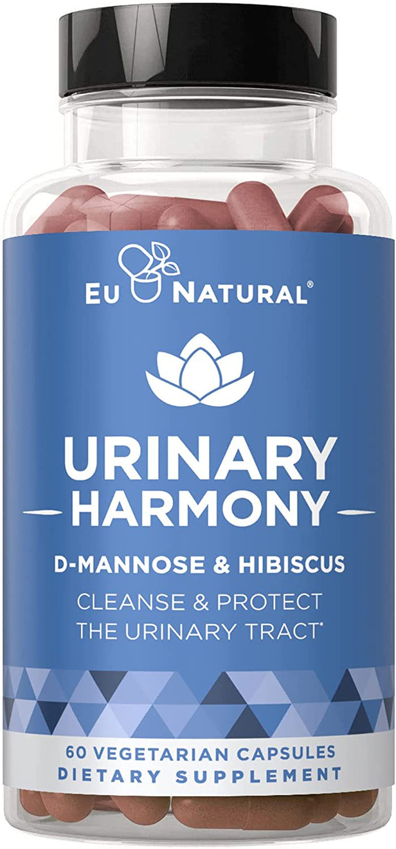 Urinary Harmony D-Mannose Supplement – Urinary Tract Health for Women – Potent Clinical-Strength Formula with D-Mannose and Hibiscus Cleanses and Flushes the Urinary System – 60 Fast-Acting Capsules