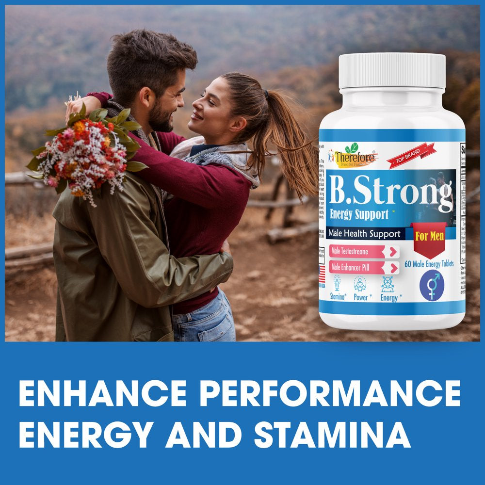 B.Strong Testosterone Booster for Men, Enhancing Supplement, Libido Support 60 Veggie Tablets by Therefore