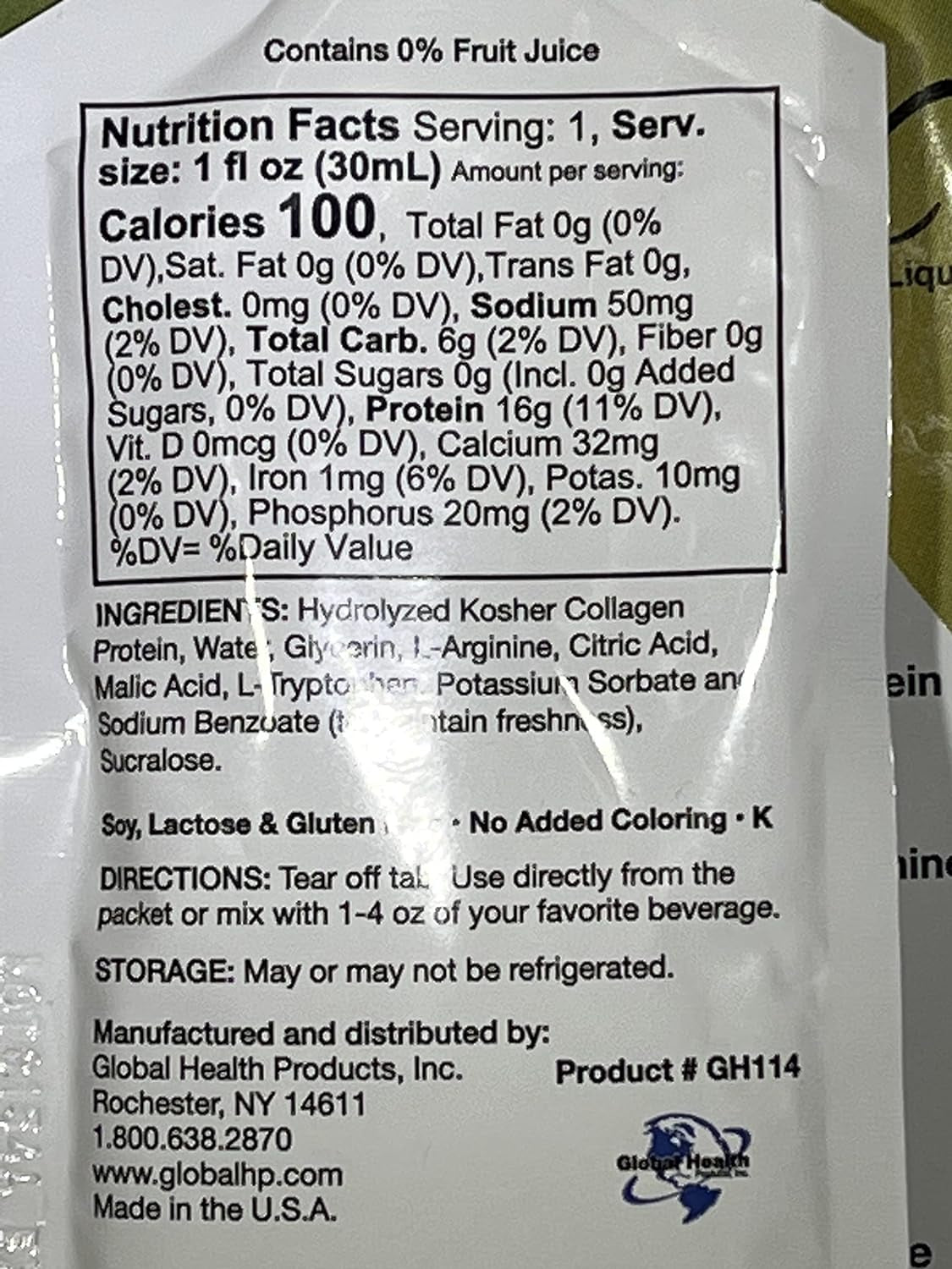 Being Well Essentials Liquacel Liquid Protein 16Grams per 1Oz Serving- 10 Packets - Collagen Whey Arginine 2 Each:, Peach/Mango, Apple, Ginger Ale, Grape, Watermelon