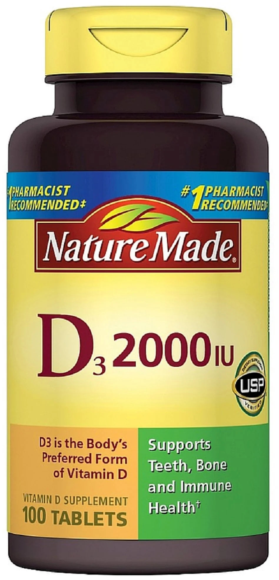 Nature Made Vitamin D3 2000 IU Tablets 100 Ea