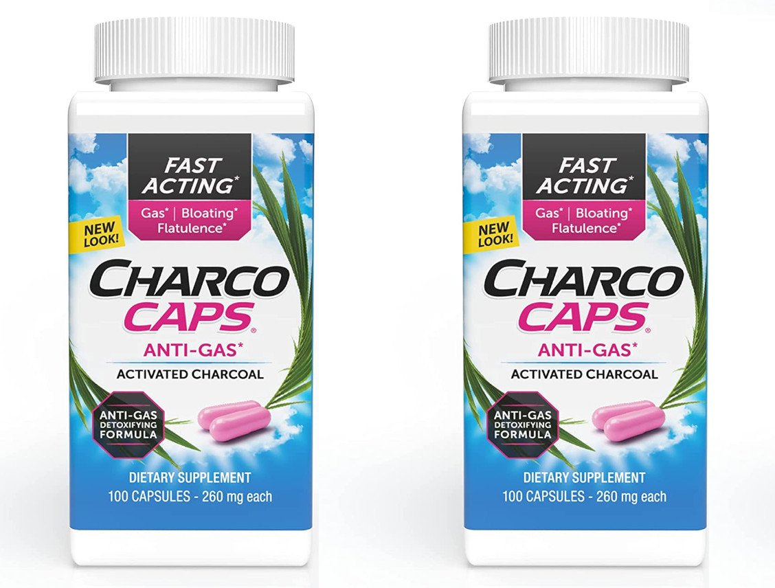 Charcocaps Anti-Gas Formula Capsules 100 Ea (Pack of 2)