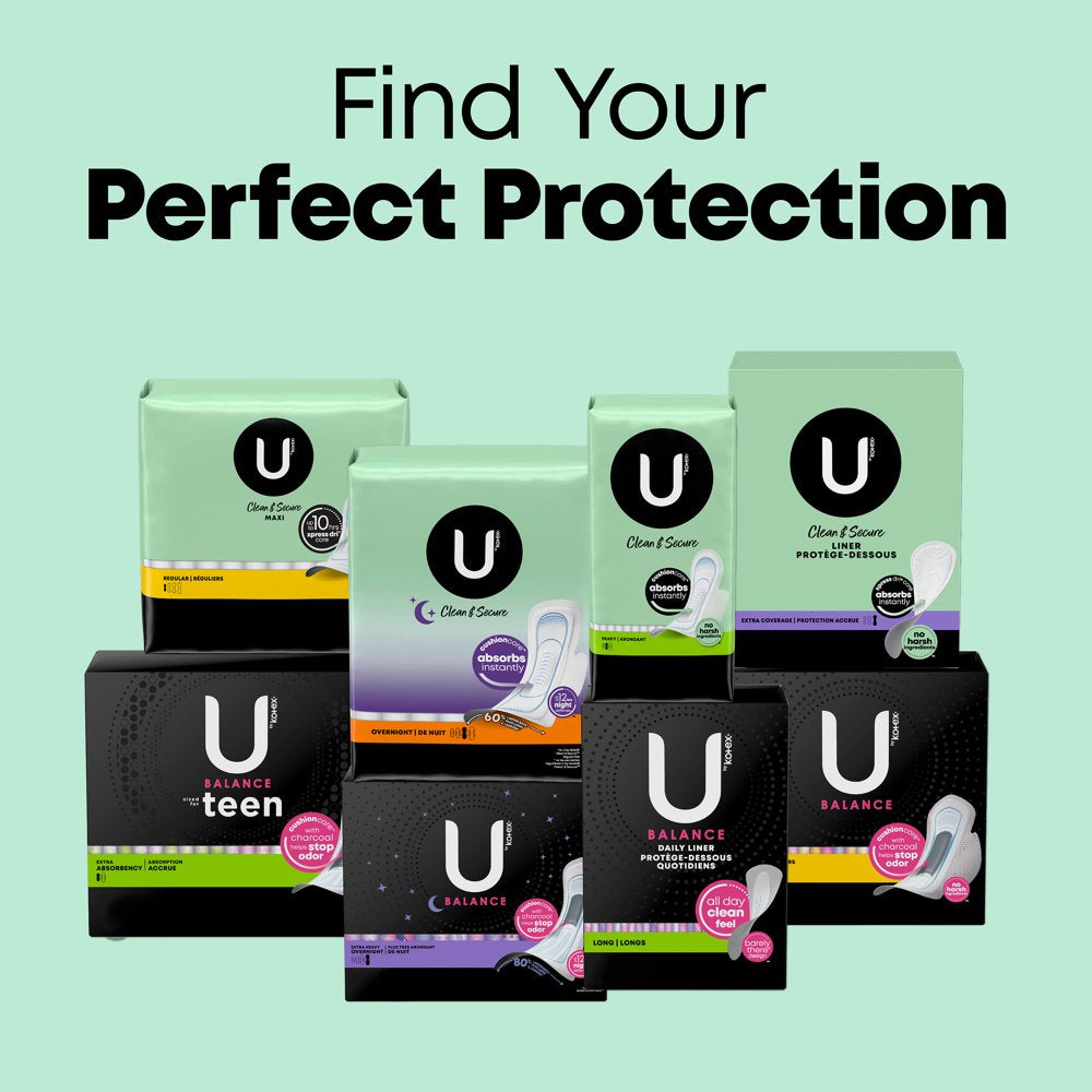 U by Kotex Clean & Secure Ultra Thin Pads, Heavy Absorbency, 40 Count