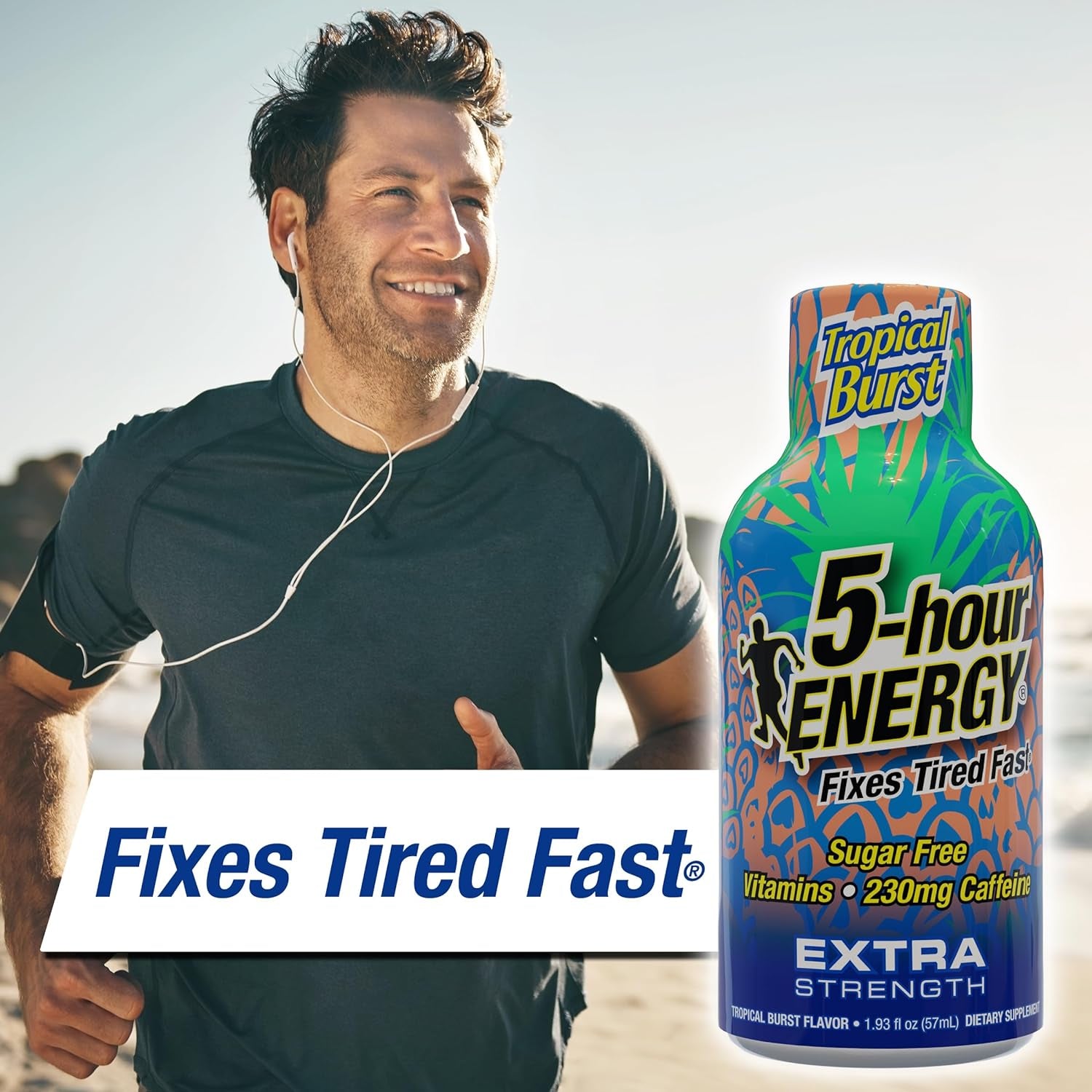 5-Hour ENERGY Extra Strength Energy Shot | Tropical Burst Flavor | 1.93 Oz. | 24 Count | Sugar-Free & Zero Calories | B-Vitamins & Amino Acids | 230Mg Caffeinated Energy Shot | Dietary Supplement