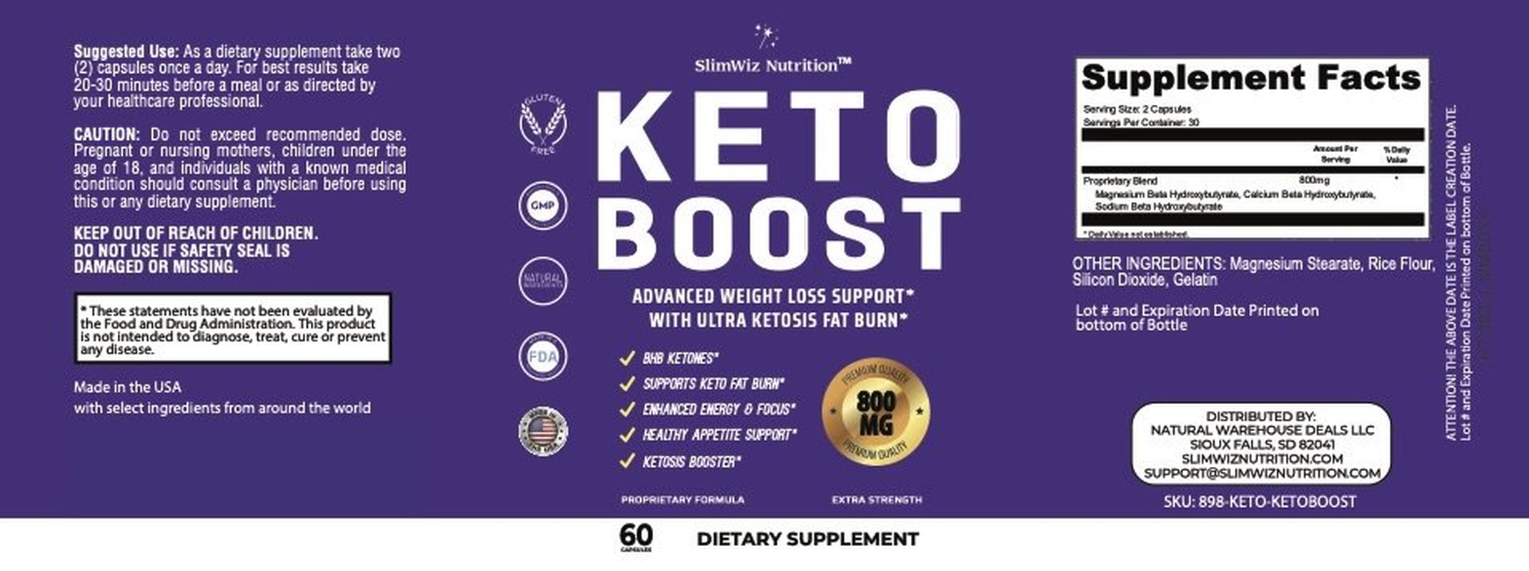 Keto Boost Keto Pills for Rapid Ketosis Induction for Optimal Fat Burning & Weight Loss, Quick Results - 1 Bottle