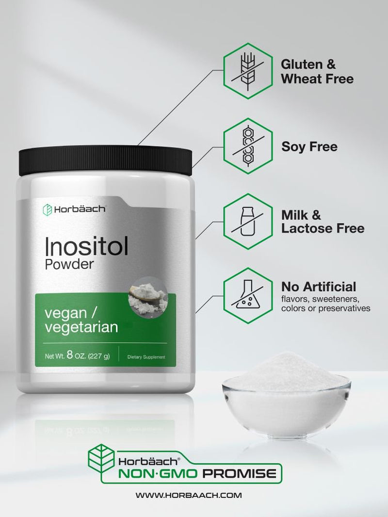 Inositol Powder 8 Oz | Vegan Supplement | by Horbaach