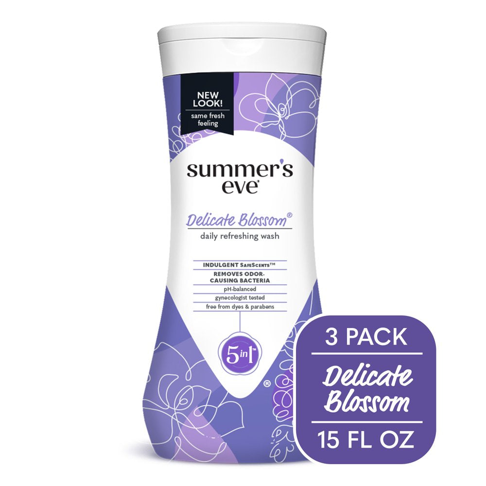 Summer'S Eve Delicate Blossom Daily Feminine Wash, 15 Fl Oz, 3 Pack