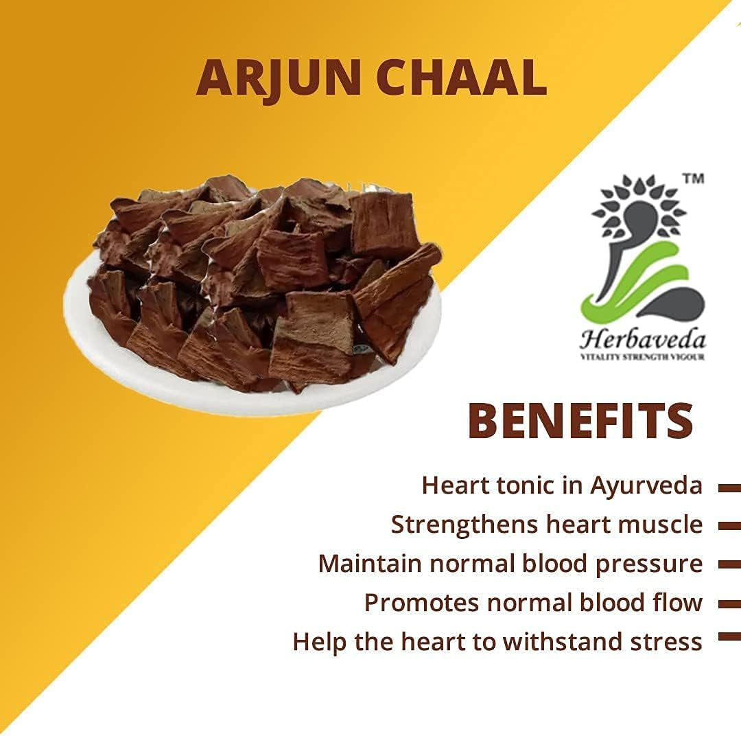 TARIN Herbaveda- Arjun Ki Chaal (500 G) | Arjun Chaal | Arjun Bark | Terminalia Arjuna Dry - अर्जुन की छाल Arjuna Chaal