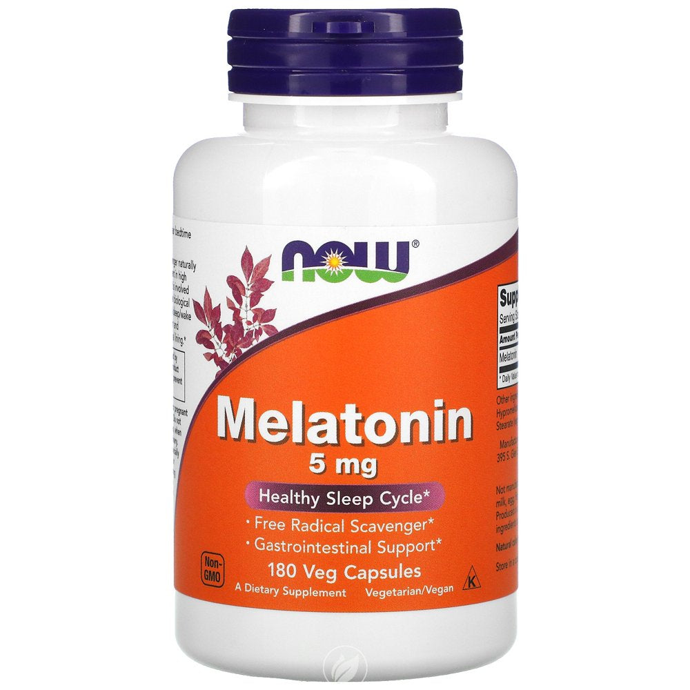 Now Foods Melatonin 5 Mg - 180 Vcaps, Pack of 2