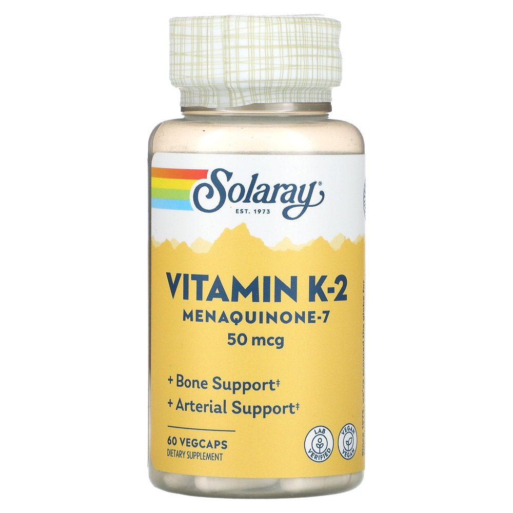 Solaray Vitamin K-2 Menaquinone-7, 50 Mcg, 60 Vegcaps