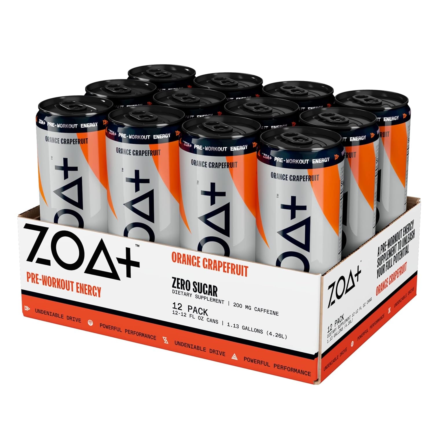 ZOA+ plus Sugar Free Pre Workout Drinks Bundle | 12 Fl Oz, (36 Pack) | Nitric Oxide Support, Vitamin C, Vitamin B & 200Mg Caffeine from Green Tea